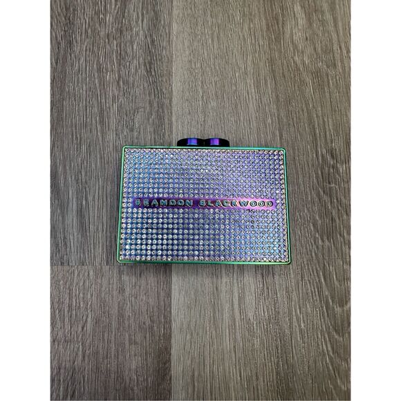 NWT Brandon Blackwood Stainless Steel Rhinestone Card Case Iridescent $200 - Picture 9 of 14